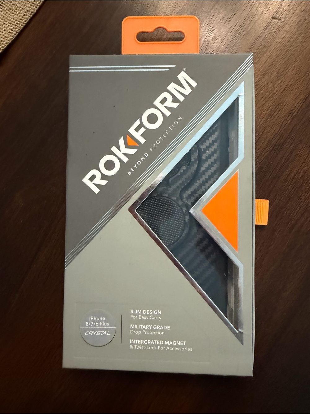 NIB Rokform iPhone Case Packaging - Gray with Orange Accents - iPhone 8/7/6plus